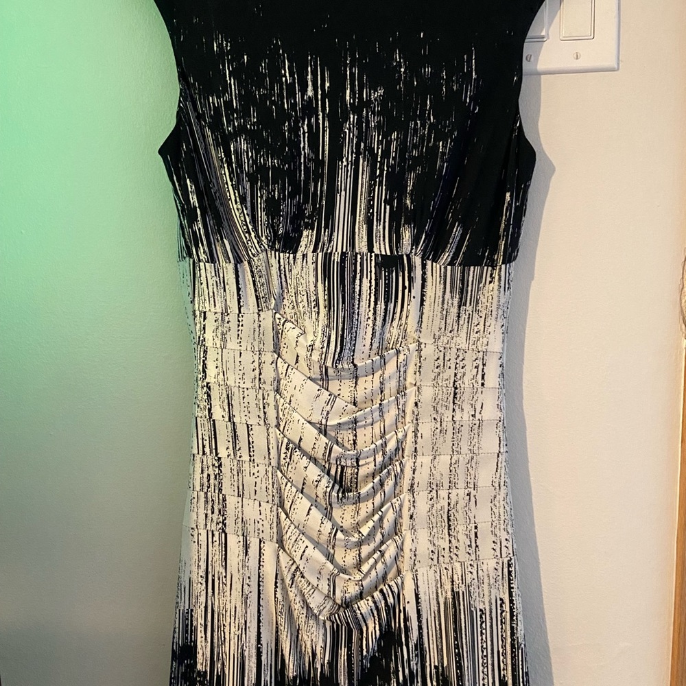 SD Collection. Black/white dress with slimming detailing at waist. New condition